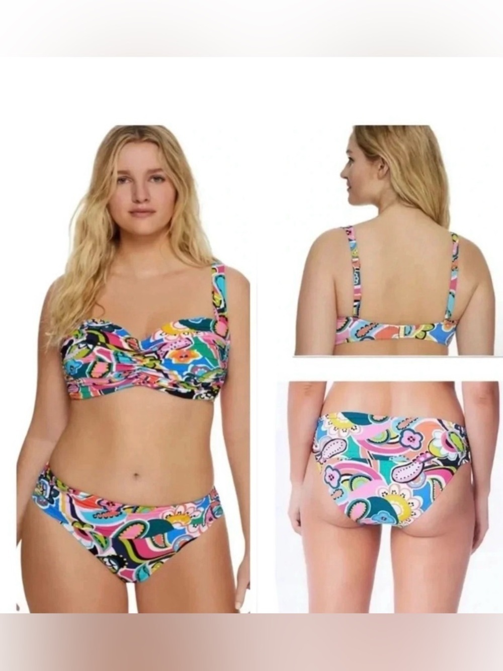 Bleu Rod Beattie Go For Bold Two Piece Swimsuit Top and Sarong Bikini Bottom
